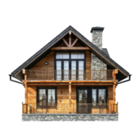 Chalet front view full length isolate on transparency background png