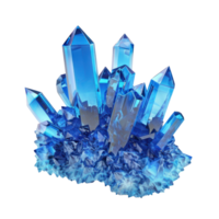 Blue crystal 3d rendering isolate on transparency background png