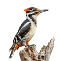 Woodpecker side view full body isolate on transparency background png