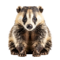 Badger front view full body isolate on transparency background png