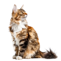 Maine Coons pet side view full body isolate on transparency background png