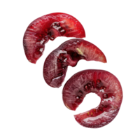 Cherry slices side view full length isolate on transparency background png