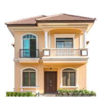 Single-Family Detached House front view full length isolate on transparency background png