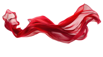 floating red fabric blowing isolate on transparency background png