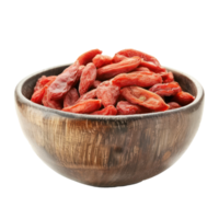 Dry Goji Berries in a bowl isolate on transparency background png