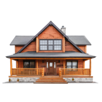 Ranch House front view full length isolate on transparency background png