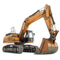 3d Hydraulic Excavator with bucket isolate on transparency background png