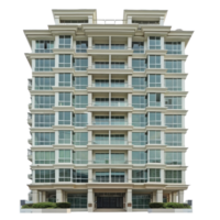 Condominium front view full length isolate on transparency background png