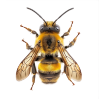 Bee front view full body isolate on transparency background png
