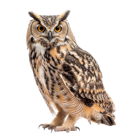 Owl side view full body isolate on transparency background png