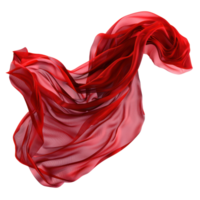 floating red fabric blowing isolate on transparency background png