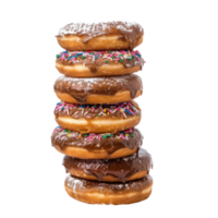 donut stack side view full length isolate on transparency background png