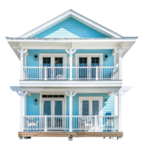 Beach House front view full length isolate on transparency background png