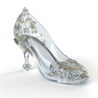 Glass Slipper 3d rendering isolate on transparency background png