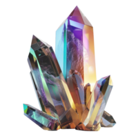 Beautiful crystal 3d rendering side view isolate on transparency background png