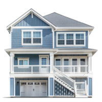 Split-Level House front view full length isolate on transparency background png