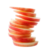 Apple slices side view full length isolate on transparency background png