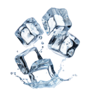 floating ice cubes isolate on transparency background png