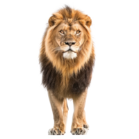 Asiatic Lion front view full body isolate on transparency background png