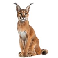 Caracal front view full body isolate on transparency background png