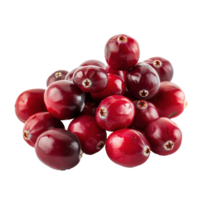 Closeup of Fresh Cranberries, clipping path isolate on transparency background png