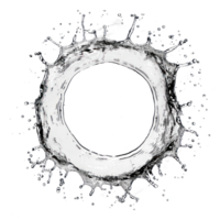 water splash round circle top view isolate on transparency background png