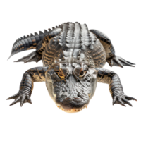 Alligator front view full body isolate on transparency background png