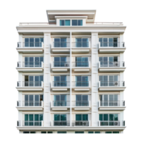 Condominium front view full length isolate on transparency background png