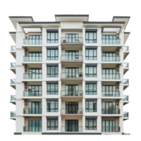 Condominium front view full length isolate on transparency background png