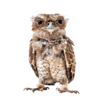 Potoo bird front view full body isolate on transparency background png