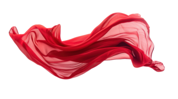 floating red fabric blowing isolate on transparency background png