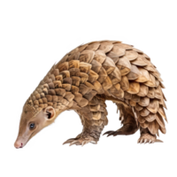 Pangolin full body isolate on transparency background png