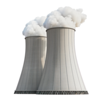 Nuclear power plant front view full length isolate on transparency background png