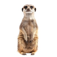 Meerkat front view full body isolate on transparency background png