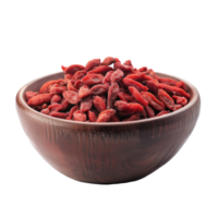 Dry Goji Berries in a bowl isolate on transparency background png