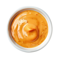 burger sauce in the bowl top view isolate on transparency background png