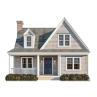 Cape Cod House front view full length isolate on transparency background png