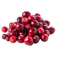 Heap of Fresh Cranberries, clipping path isolate on transparency background png
