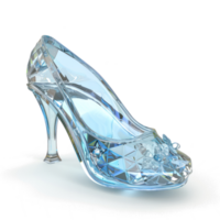 Glass Slipper 3d rendering front view isolate on transparency background png