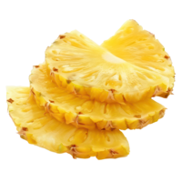 Pineapple slices side view full length isolate on transparency background png