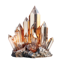 Beautiful crystal 3d rendering front view isolate on transparency background png
