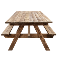 Picnic Table front view full length isolate on transparency background png
