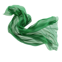 floating green fabric blowing isolate on transparency background png