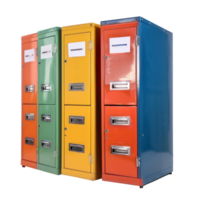 Filing cabinets side view full body isolate on transparency background png