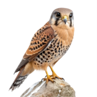 Kestrel front view full body isolate on transparency background png