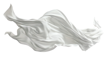 floating white fabric blowing isolate on transparency background png