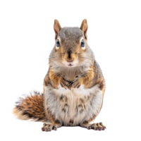 Squirrel front view full body isolate on transparency background png