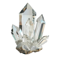 Beautiful clear crystal 3d rendering side view isolate on transparency background png