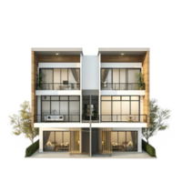 Duplex front view full length isolate on transparency background png