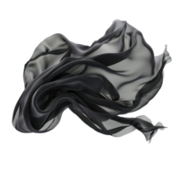 floating black fabric blowing isolate on transparency background png